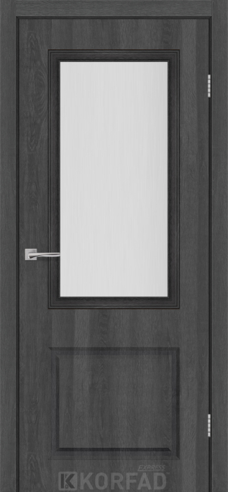 Міжкімнатні двері Korfad Express Kolin Ясен граніт Сатин білий Плівка