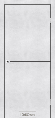 Міжкімнатні двері StilDoors LOFT ALUMINIUM Світлий Бетон Глухі Плівка